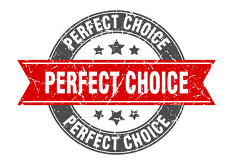 perfect choice round stamp with ribbon. label sign