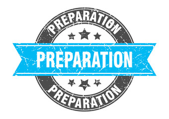 Obraz premium preparation round stamp with ribbon. label sign