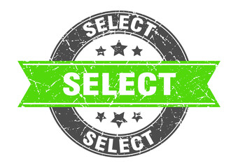 Obraz premium select round stamp with ribbon. label sign