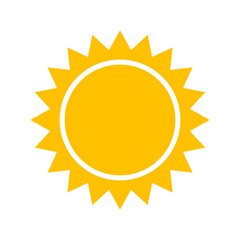 simple sun icon vector in yellow color
