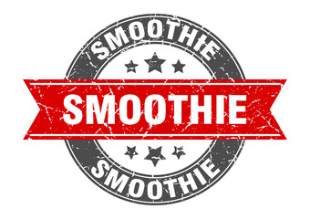 smoothie round stamp with ribbon. label sign