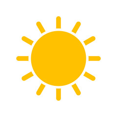 simple sun icon vector in yellow color