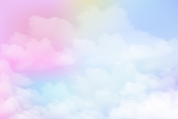 Obraz na płótnie Canvas beautiful of pastel color with sky watercolor background vectors illustration