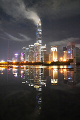 Night view of urban architecture in Shenzhen