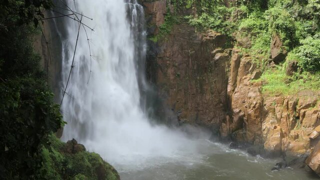 Waterfall in the forest, Haew Narok waterfall, The largest waterfall in Khao Yai National Park, Thailand 