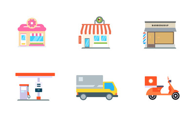 shop and delivery icon