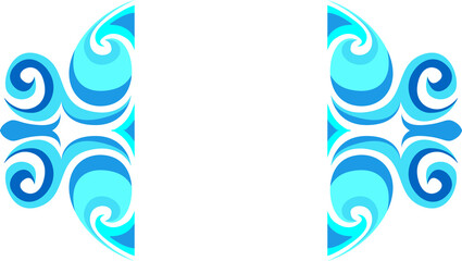 Vector Design of a Blue Wave Ornament with a Sea Theme