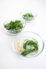 spring vegetables on white background