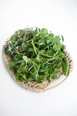spring vegetables on white background