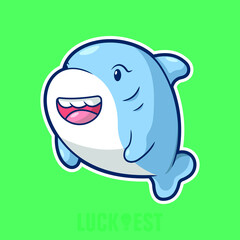 Cute Shark icon vector illustration logo template for many purpose.
