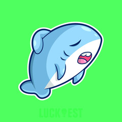 Cute Shark icon vector illustration logo template for many purpose.