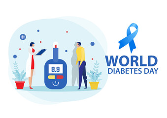 Medicine diabetes concept with man measuring sugar in blood with glucometer.
