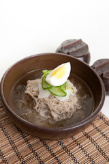 korean food, cold noodles - naengmyeon