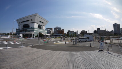 The Osanbashi Yokohama International Passenger Terminal is a major port where foreign cruise ships dock during international cruises
