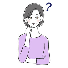 疑問を持つ女性　考える