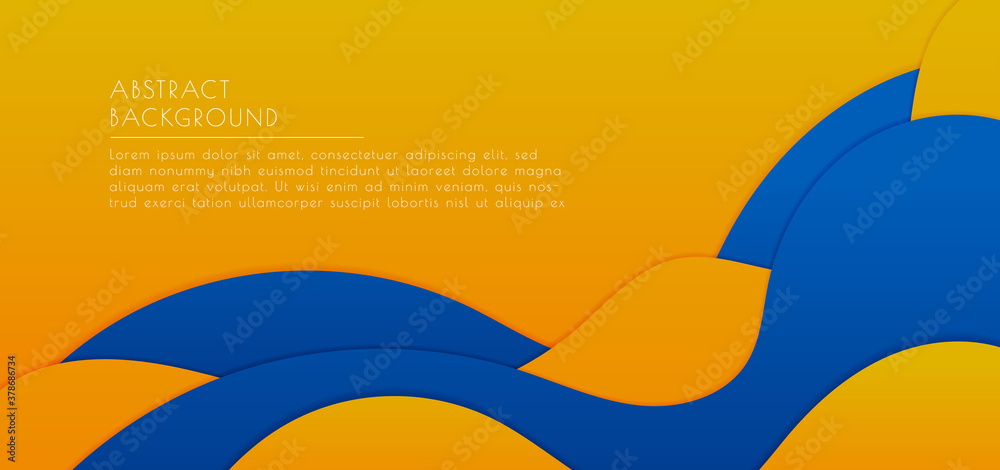 Wall mural abstract background fluid wave shape design overlap style. vector illustration