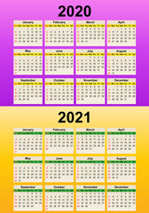 simple calendar extremely carefully designed start 2020-2021