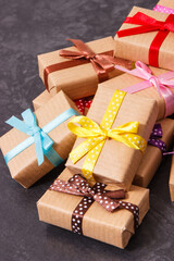 Wrapped gifts for Christmas time or other different occasions