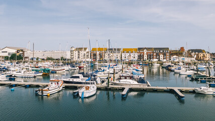 Fototapeta na wymiar Weymouth Harbour view in summer