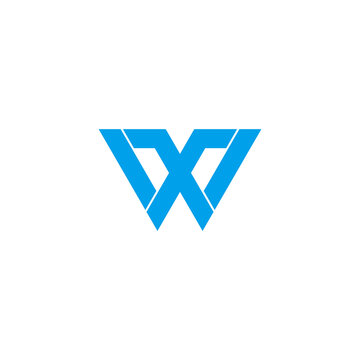 letter wx simple geometric modern triangle symbol logo vector