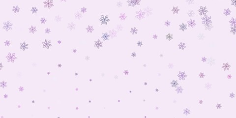 Light purple vector doodle background with flowers.