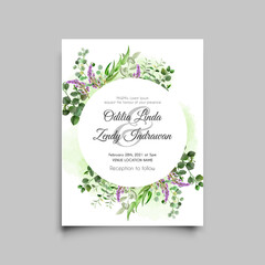 elegant wedding invitation cards with floral watercolor