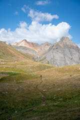 Backpacking and pack rafting in the San Juan Mountains of the Colorado Rockies in the Mount Sneffels Wilderness around Blue Lakes near Ouray