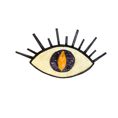 Watercolor bright occult mystical eyes emblem
