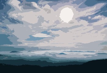 sunrise in the mountains