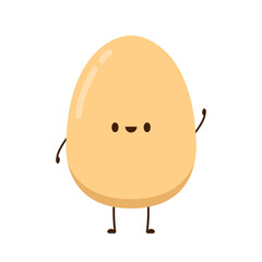 Egg character design. Egg cartoon on white background.