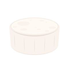 Mozzarella cheese on white background.