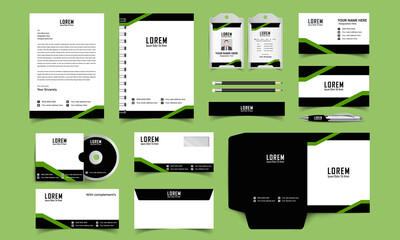 corporate identity template with digital elements. Vector company style for brand book and guideline.	