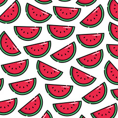 Seamless pattern of watermelon vector illustration