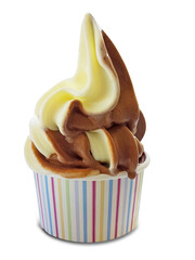 ice cream con melted isolated for background