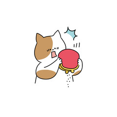 お財布にお金が入っていないことに気が付く猫