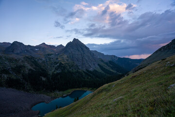 Backpacking and pack rafting in the San Juan Mountains of the Colorado Rockies in the Mount Sneffels Wilderness around Blue Lakes near Ouray