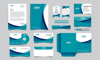 corporate identity template with digital elements. Vector company style for brand book and guideline.	