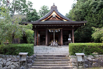 Main altar of Asukaza Jinja Shrine in Asuka