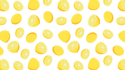 Lemon vector. Lemon on white background. Lemon pattern wallpaper.