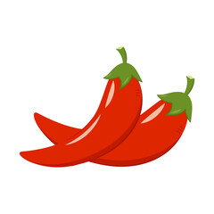 Chili vector on white background. Red chili cartoon.