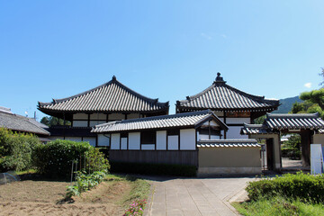 Naklejka premium Wall and gate of Asukadera Temple in Asuka