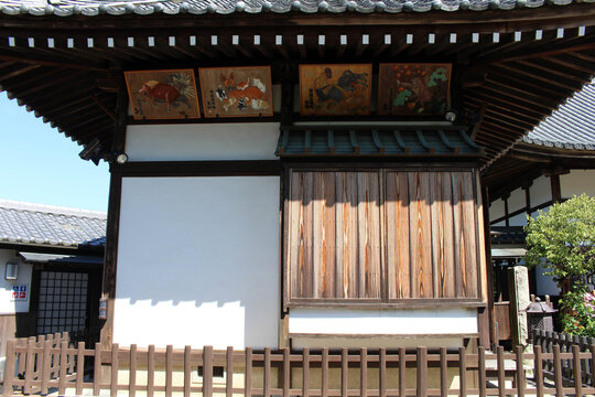 Roof and paintings of Asukadera Temple in Asuka
