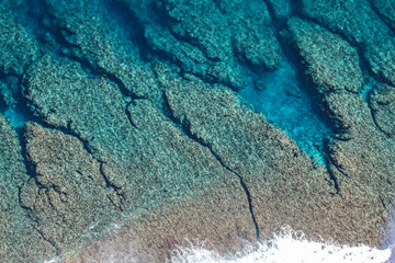 Cristal clear blue waters around Reunion island 