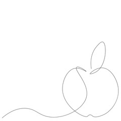 Apple fruit continuous line drawing. Vector illustration