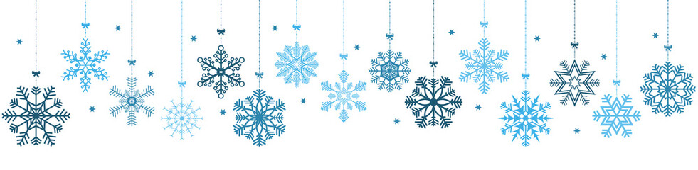 hanging snow stars banner for christmas greetings time © picoStudio