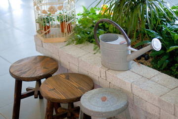 table and chairs in the garden
