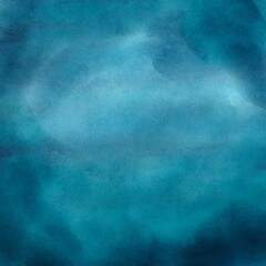 Soft watercolor background in dark blue color. Abstract indigo gradient paint