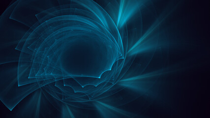 3D rendering abstract blue fractal light background