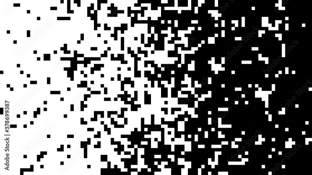 Poster Vector gradient background. Falling pixels. Abstract mosaic.