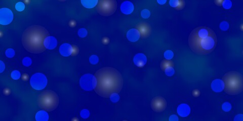 Light BLUE vector layout with circles, stars. Abstract illustration with colorful spots, stars. New template for a brand book.